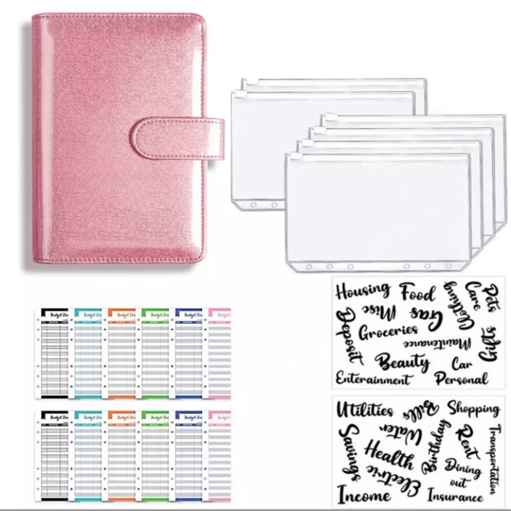 Budget Planner- size A6 pink glitter